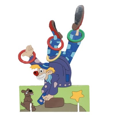 Houten spel handstand clown ringwerpen