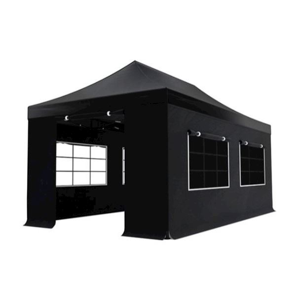 easy up tent zwart 3x6 meter